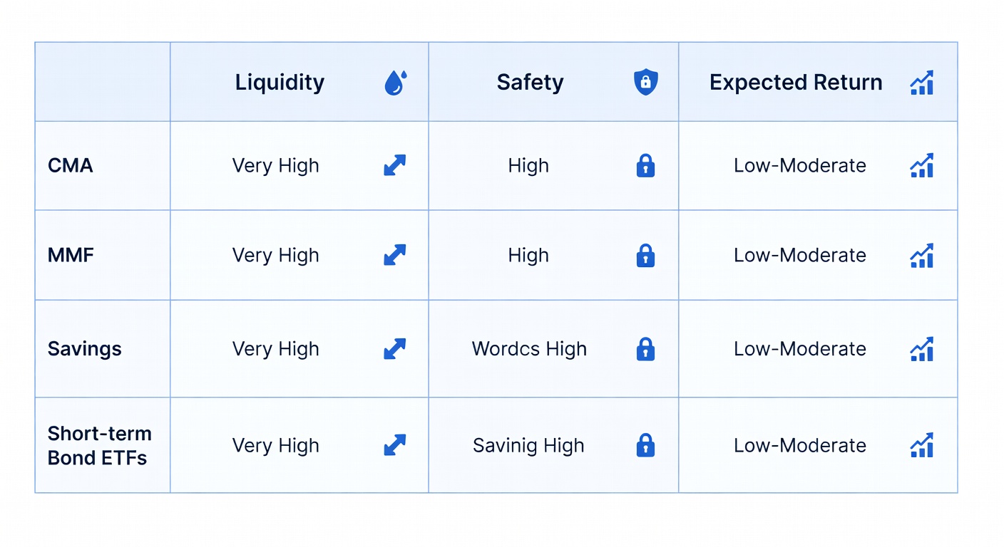 현금성 자산 비교표